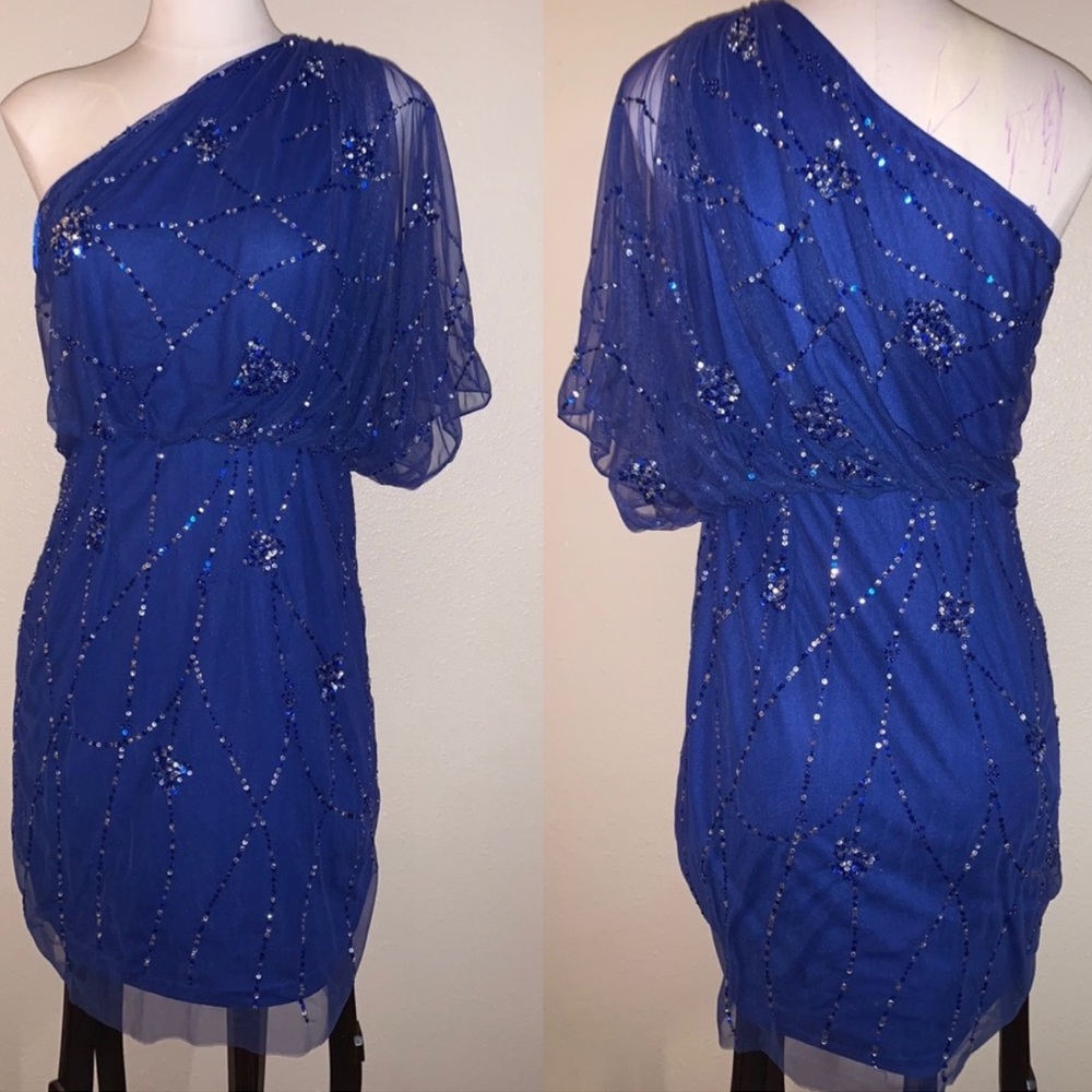 Sequined blue dress